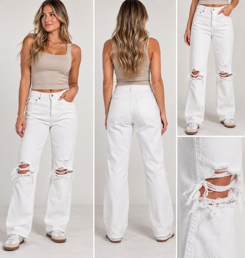 Abercrombie & Fitch Women’s 4 White Ultra High Rise Ankle Straight Jeans